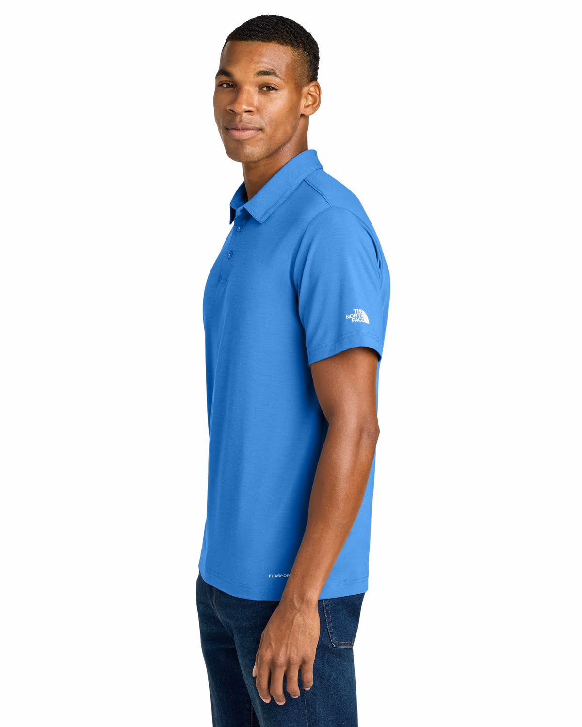 Custom The North Face Canyon Crest Polo - Marina Blue side