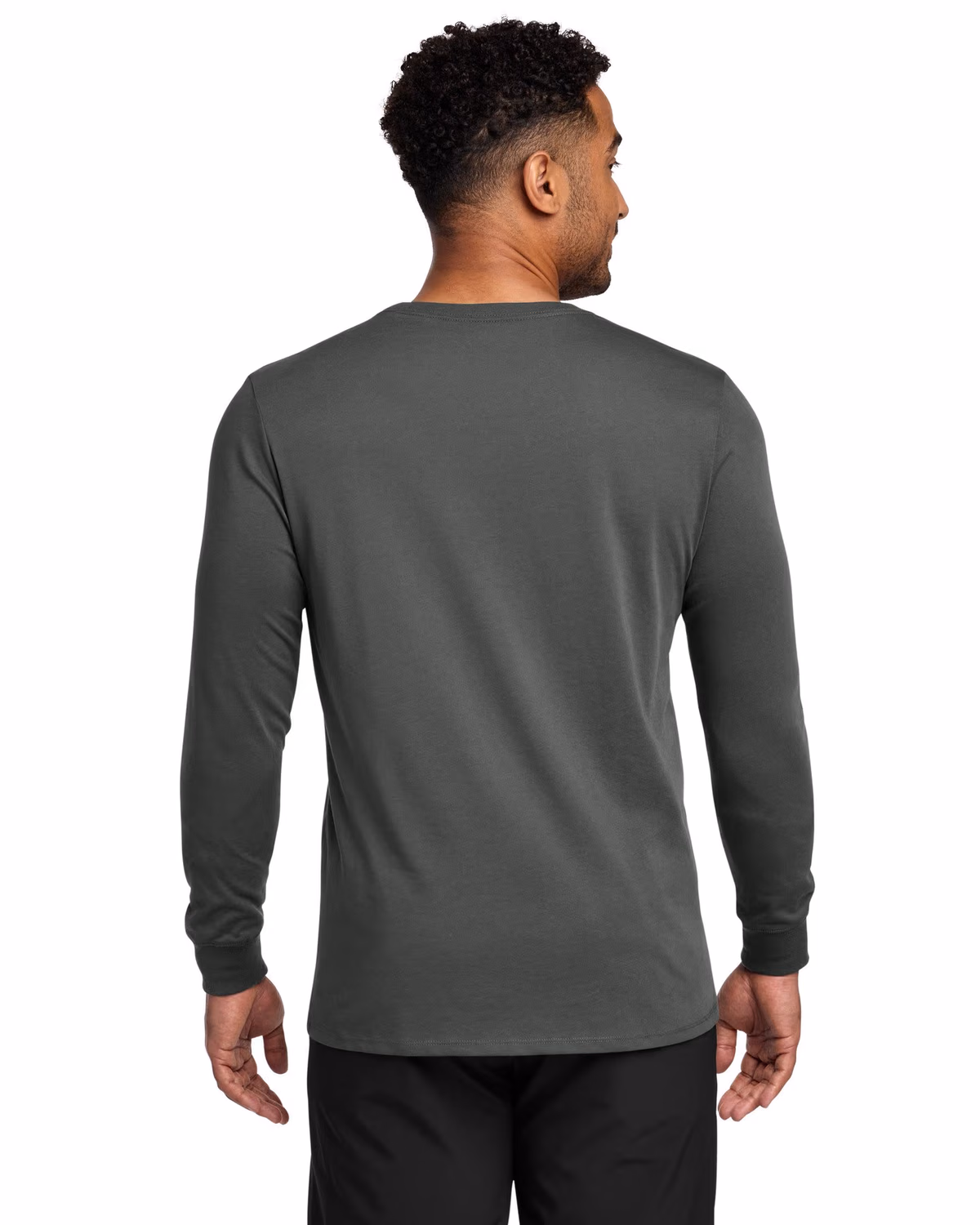 Custom Nike Dri-FIT Cotton/Poly Long Sleeve Tee - Anthracite back 2