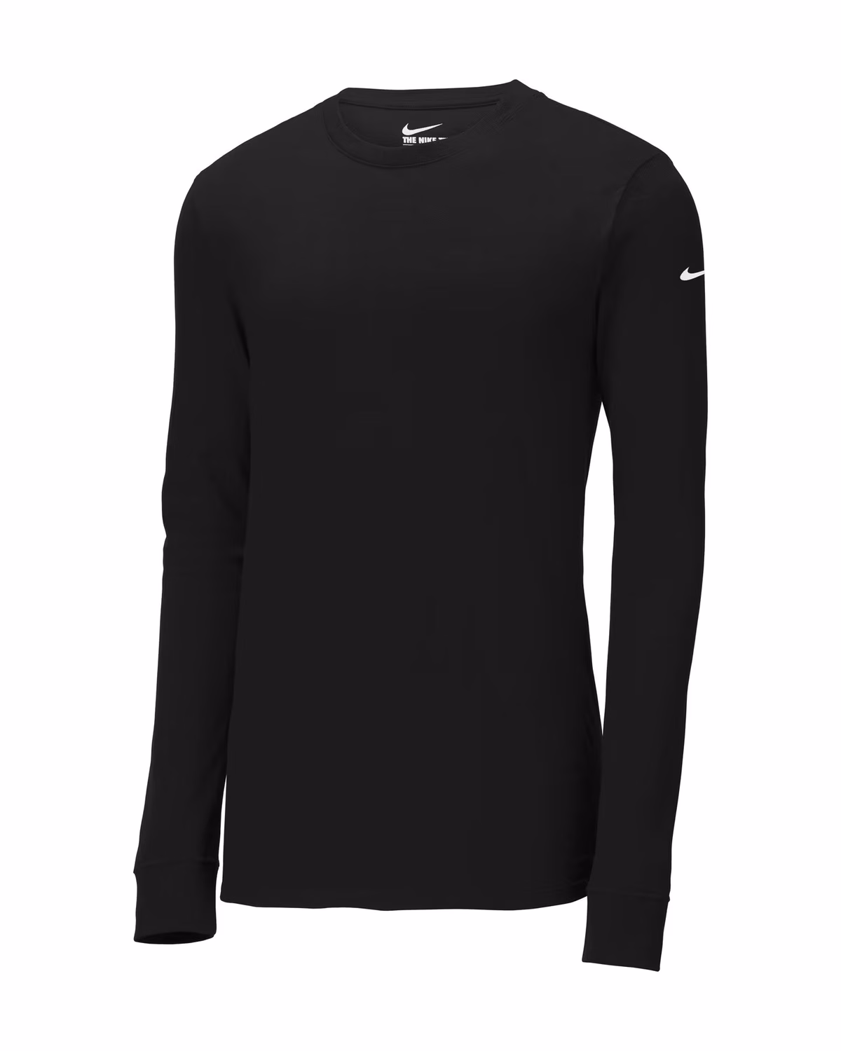 Custom Nike Dri-FIT Cotton/Poly Long Sleeve Tee - Black front