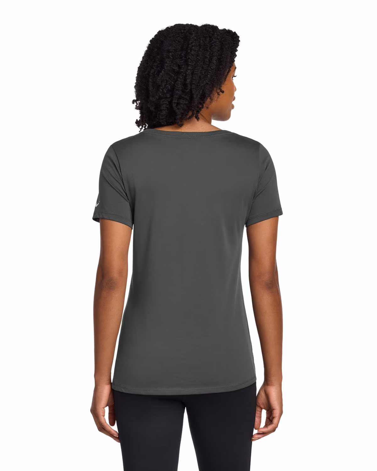 Custom Nike Women's Dri-FIT Cotton/Poly Scoop Neck Tee - Anthracite back 2