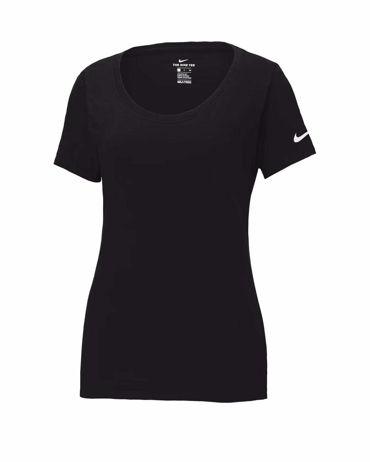 Custom Nike Women's Dri-FIT Cotton/Poly Scoop Neck Tee - Black front