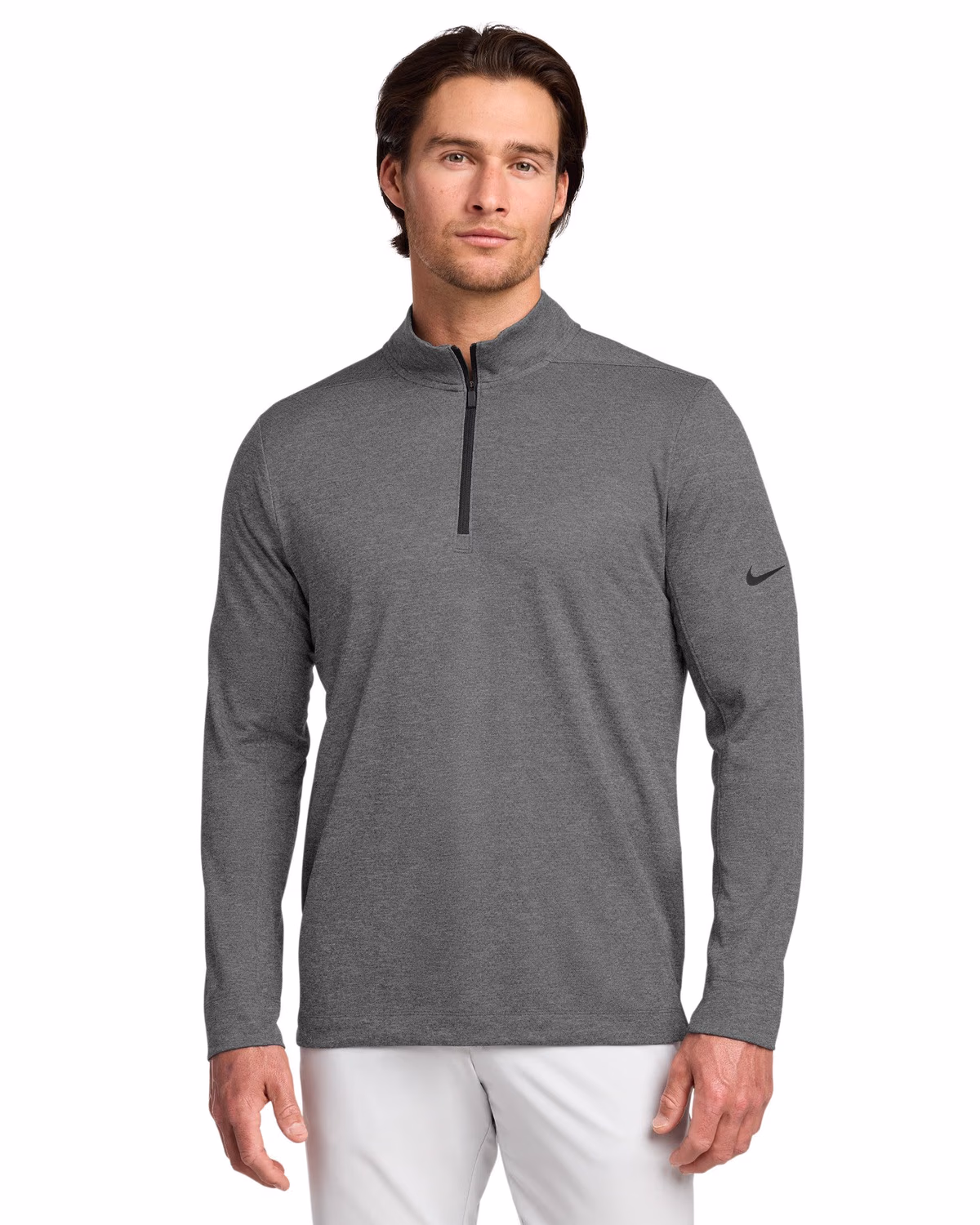 Custom Nike Dry 1/2-Zip Cover-Up - Black Heather front