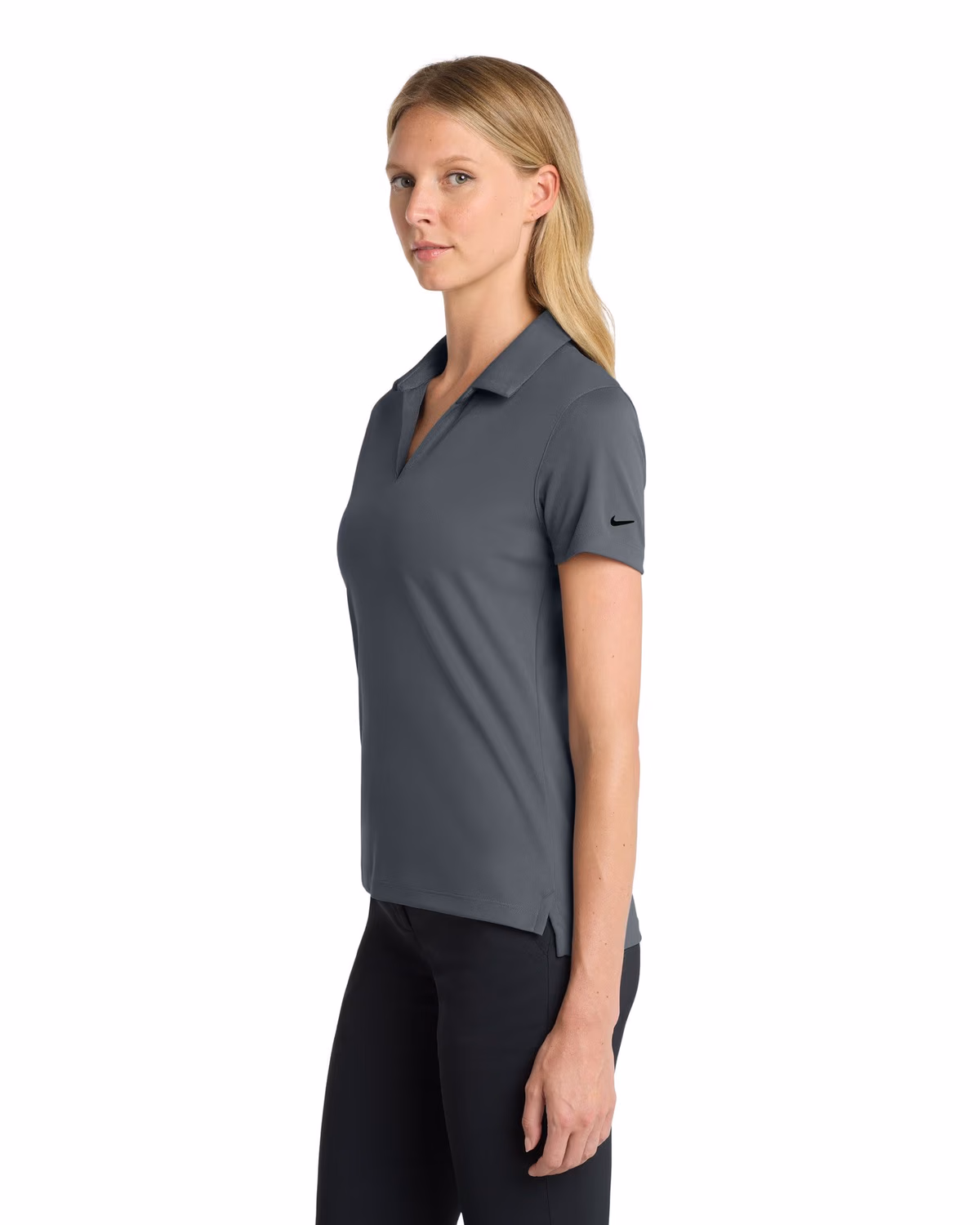 Custom Nike Women's Dri-FIT Micro Pique 2.0 Polo - Anthracite side