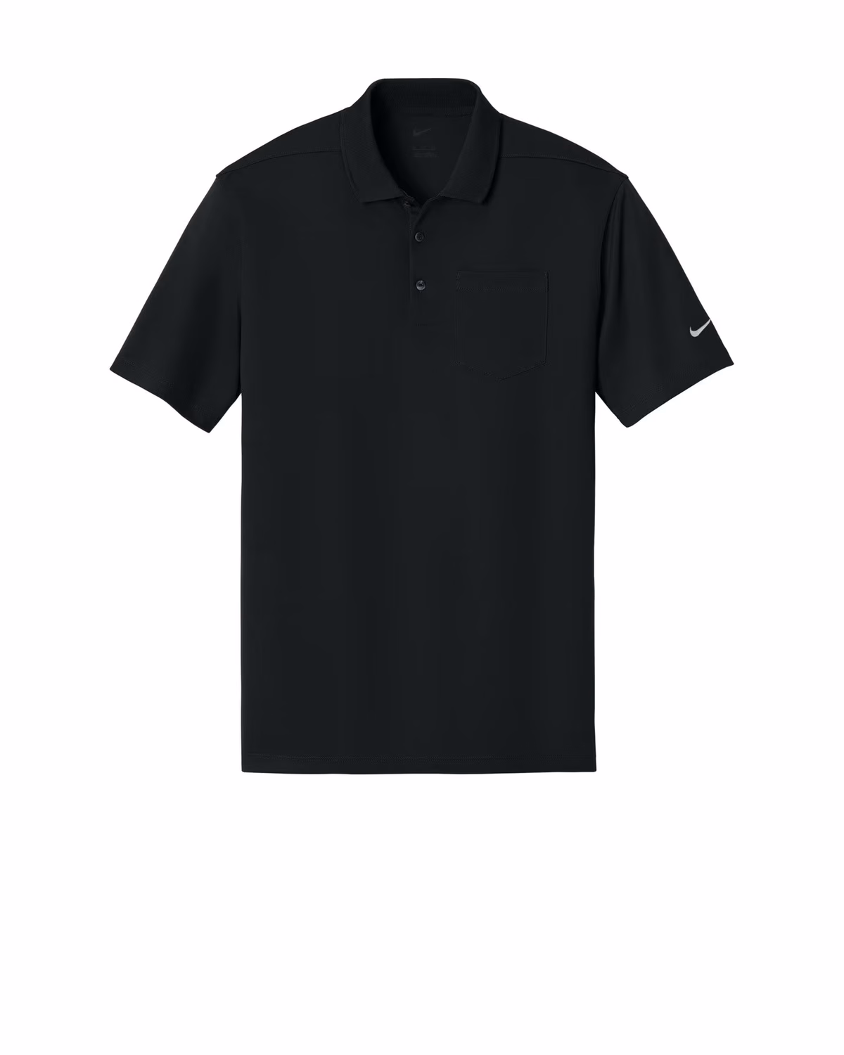 Custom Nike Dri-FIT Micro Pique 2.0 Pocket Polo - Black flat front