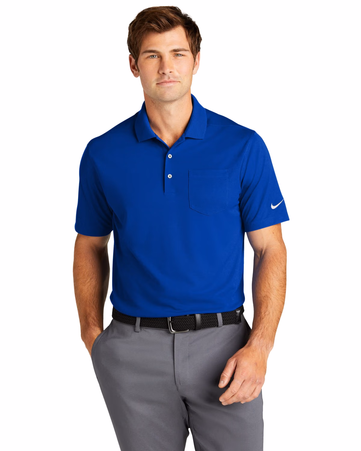Custom Nike Dri-FIT Micro Pique 2.0 Pocket Polo - Game Royal front