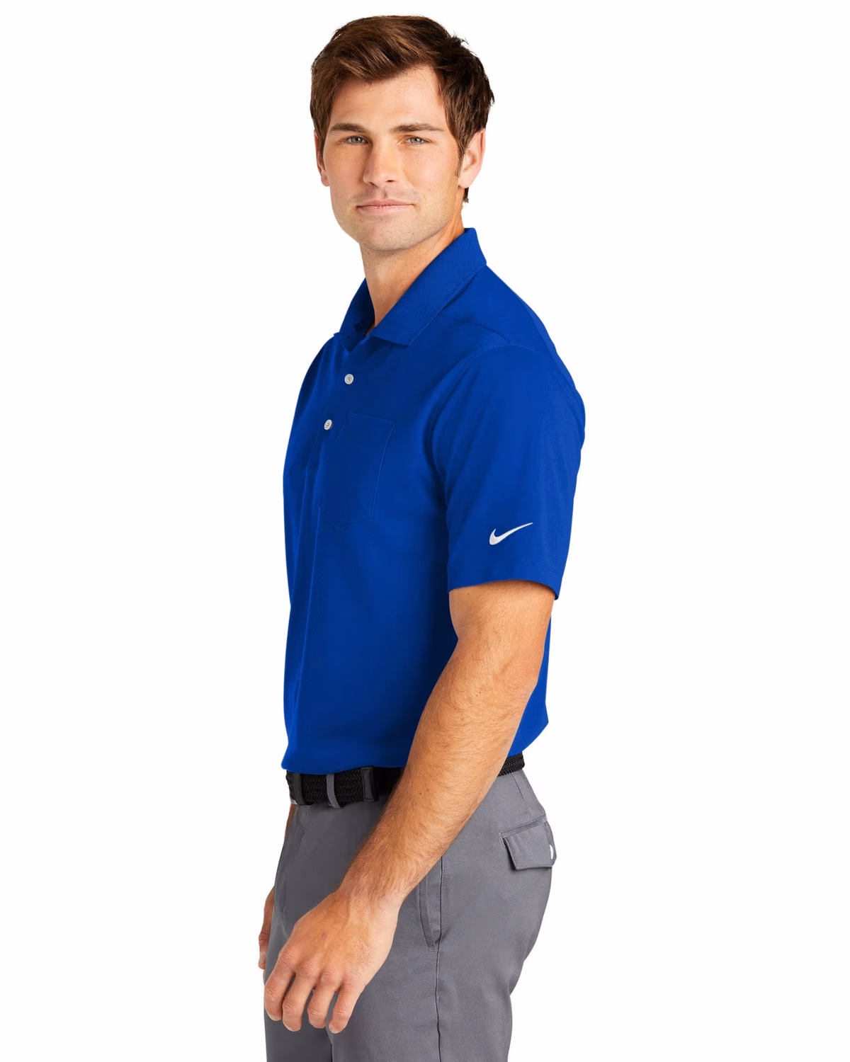 Custom Nike Dri-FIT Micro Pique 2.0 Pocket Polo - Game Royal side