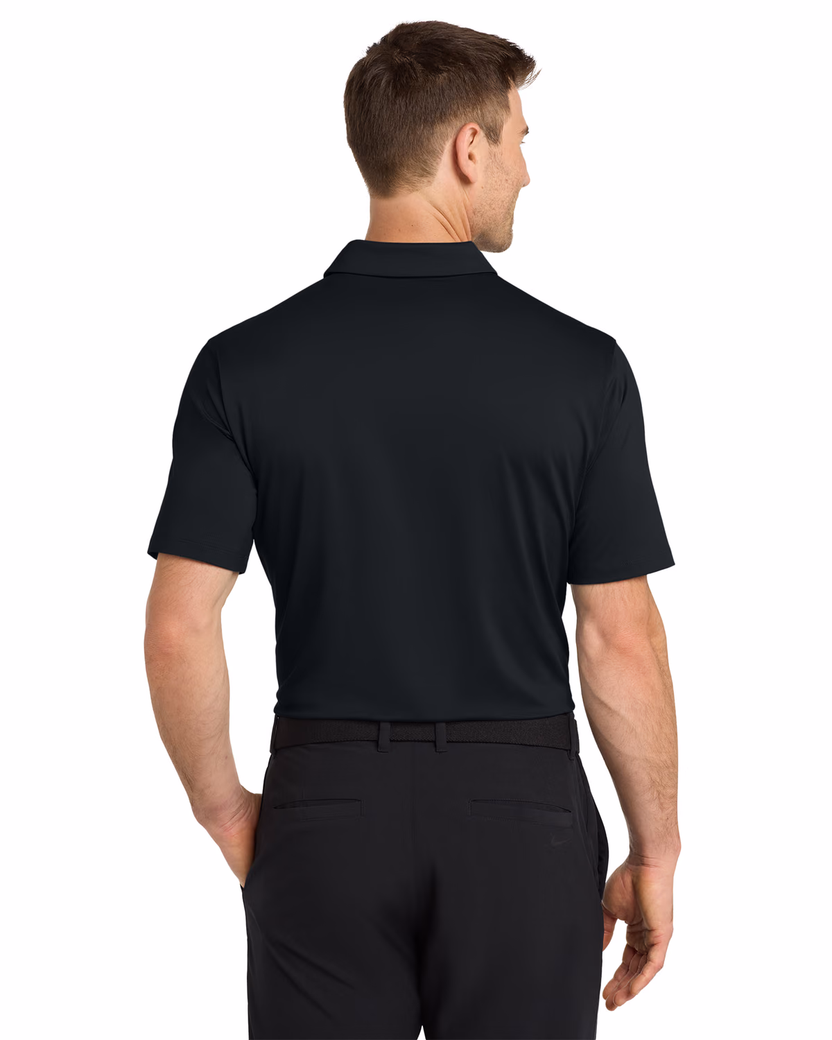 Custom Nike Dri-FIT Vapor Polo, Black, back view