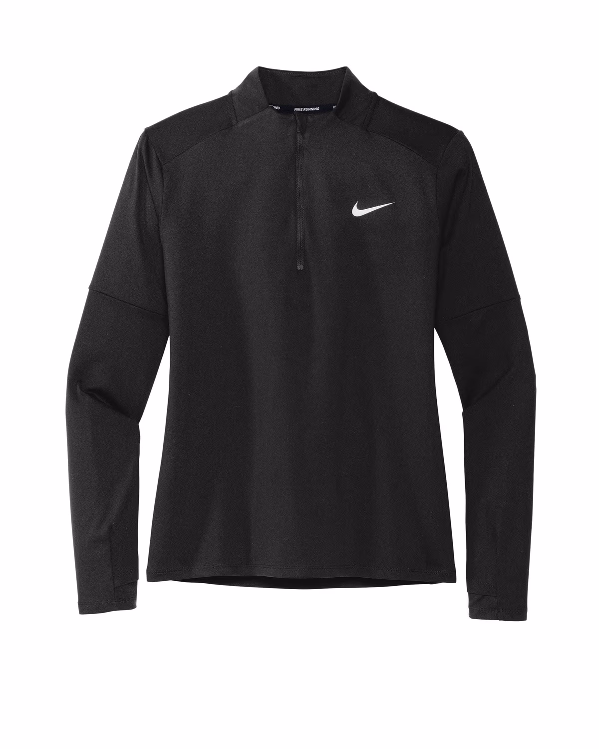 Custom Nike Women's Dri-FIT Element 1/2-Zip Top - Black flat front