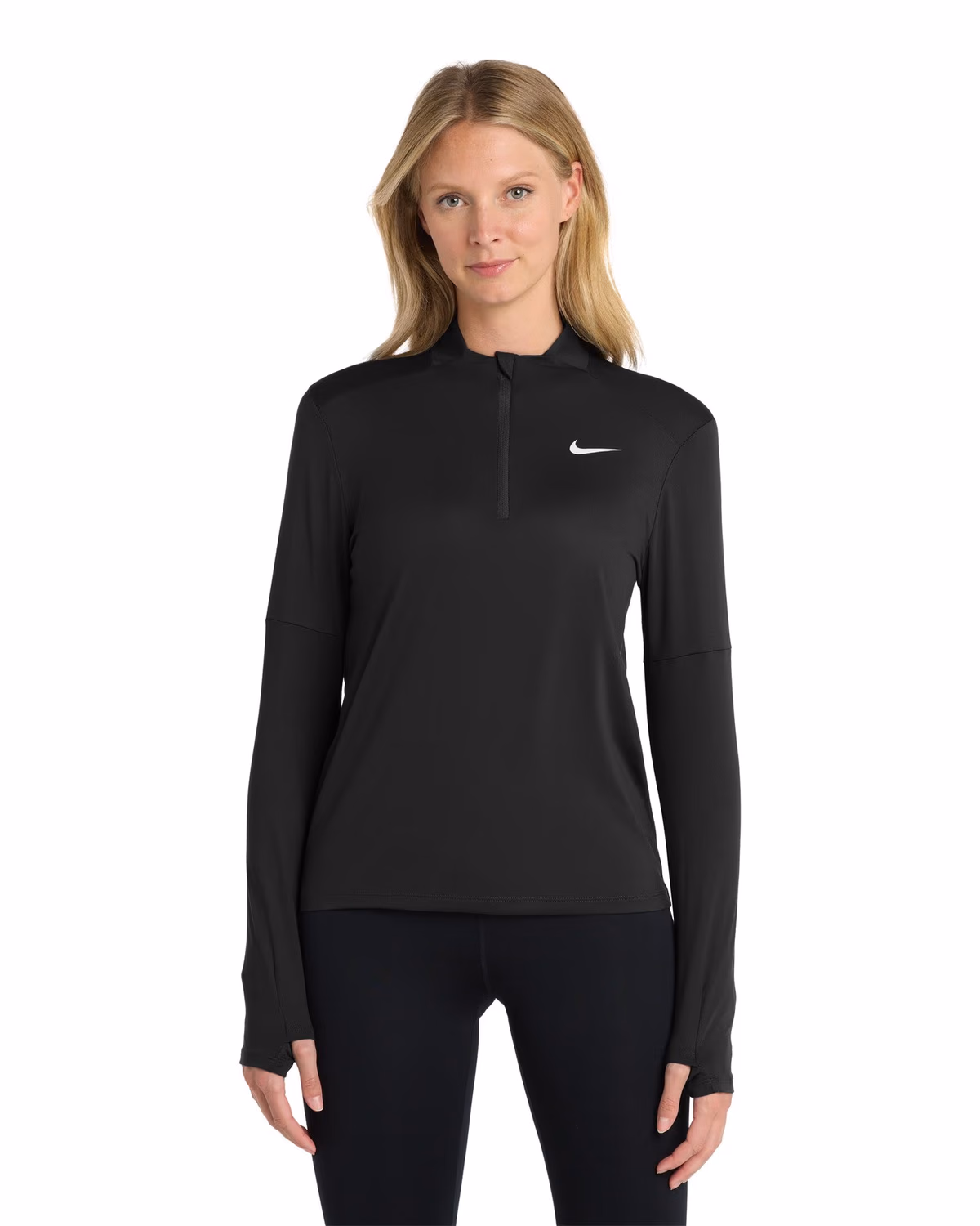 Custom Nike Women's Dri-FIT Element 1/2-Zip Top - Black front