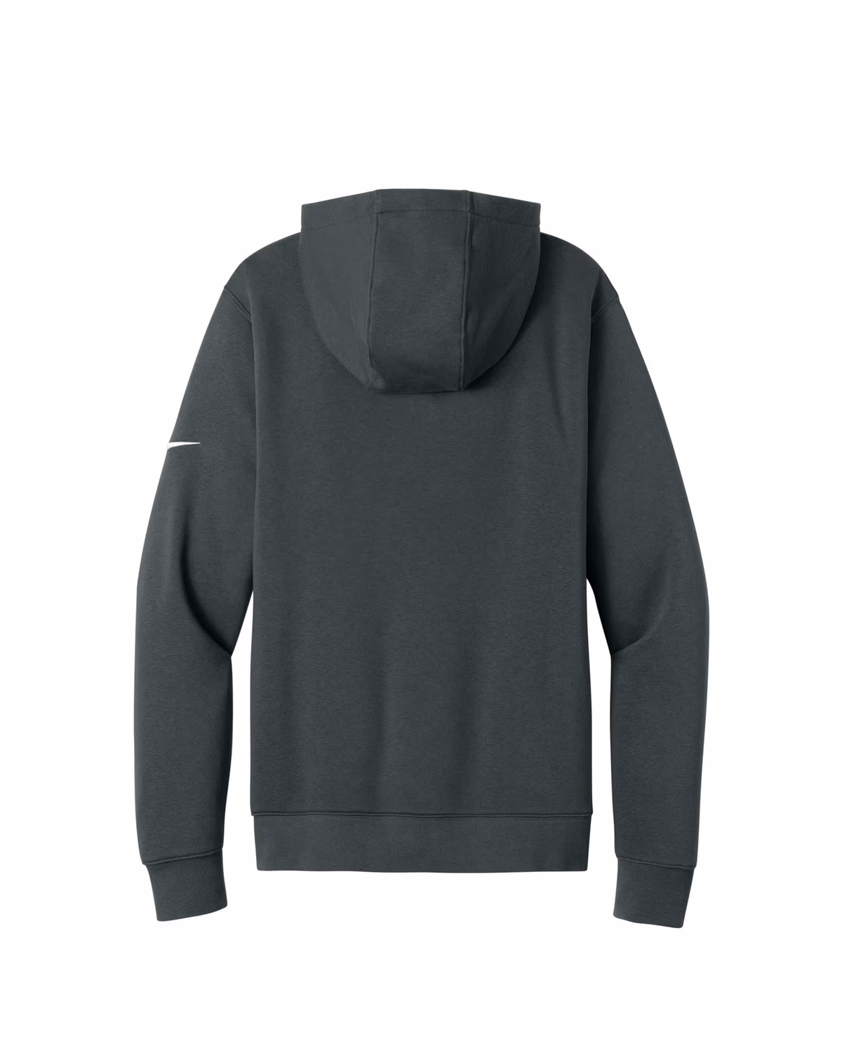 Custom Nike Club Fleece Sleeve Swoosh Pullover Hoodie - Anthracite flat back