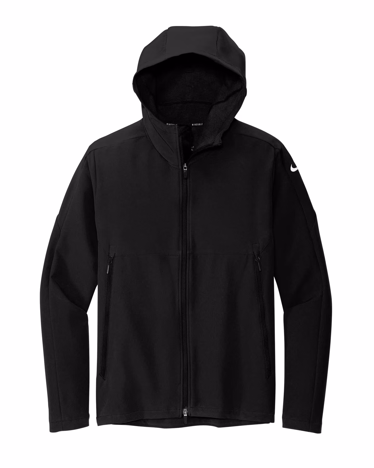 Custom Nike Hooded Soft Shell Jacket - Black flat front
