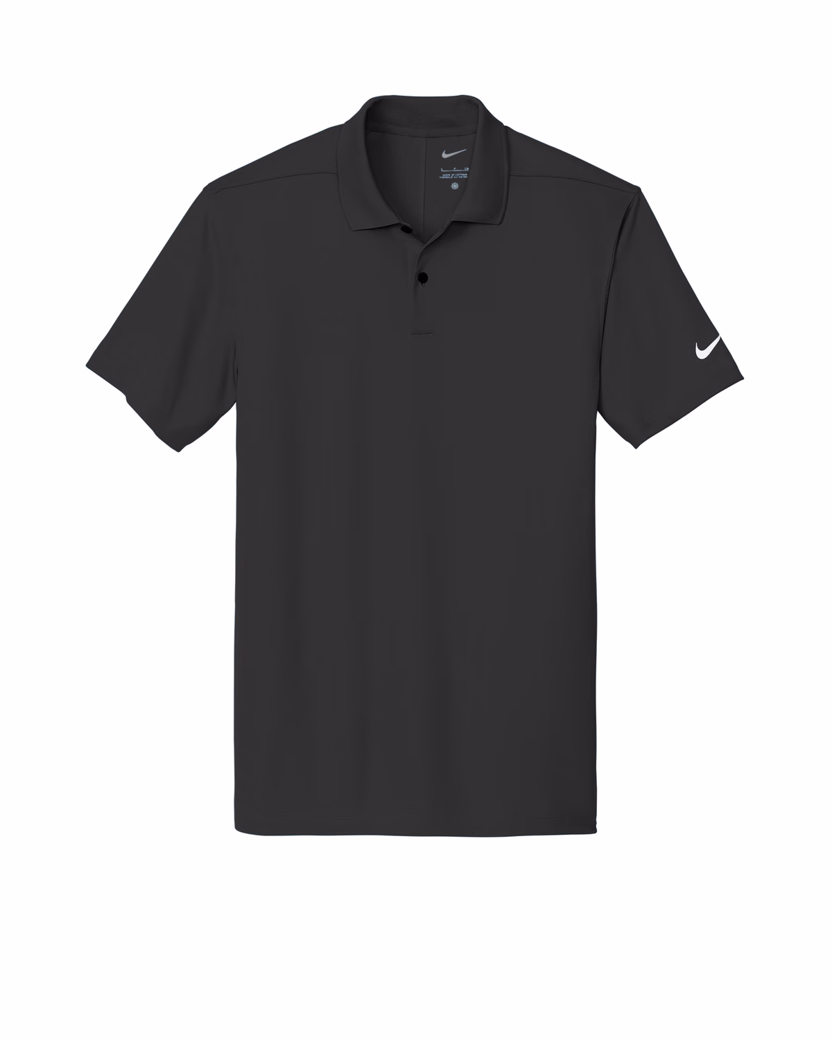 Custom Nike Victory Solid Polo, Black, flat front