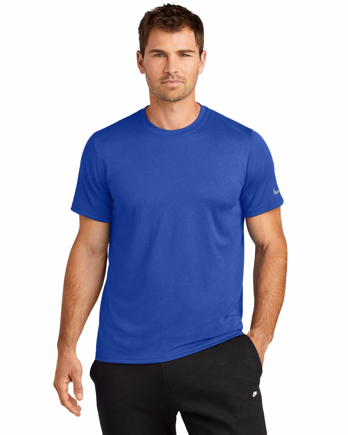 Custom Nike Swoosh Sleeve rLegend Tee - Game Royal front
