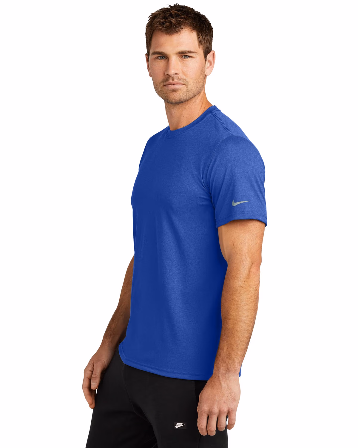 Custom Nike Swoosh Sleeve rLegend Tee - Game Royal side