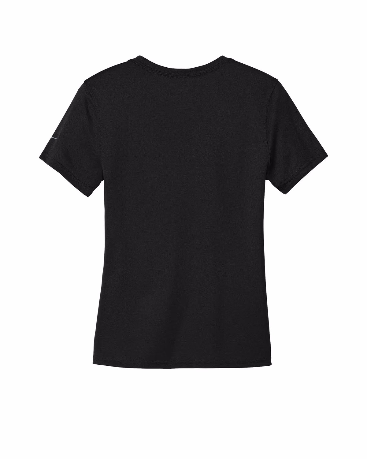 Custom Nike Women's Swoosh Sleeve rLegend Tee - Black flat back