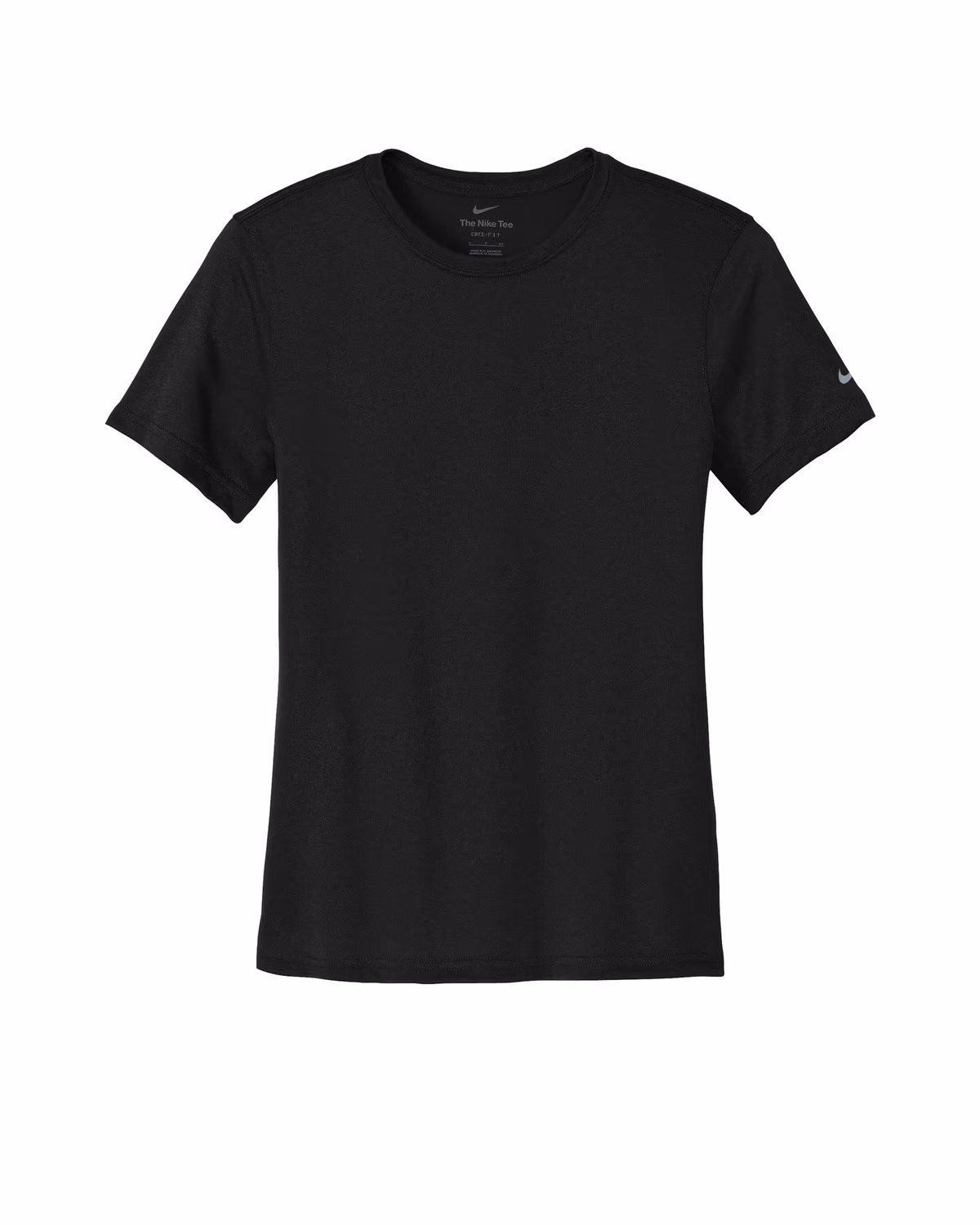 Custom Nike Women's Swoosh Sleeve rLegend Tee - Black flat front