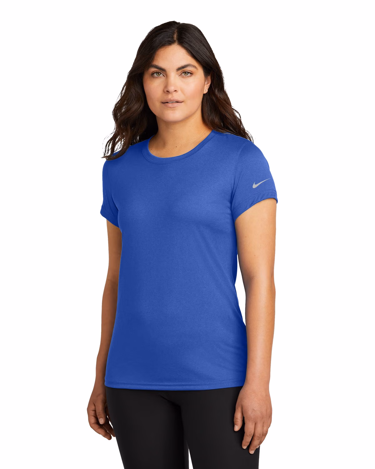Custom Nike Women's Swoosh Sleeve rLegend Tee - Game Royal front