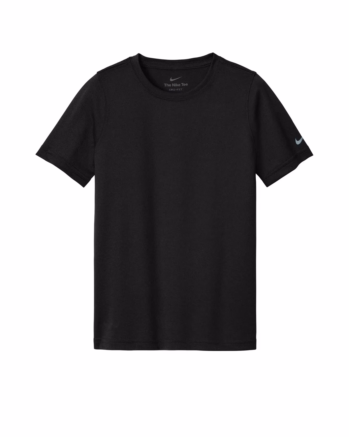 Custom Nike Youth Swoosh Sleeve rLegend Tee - Black flat front