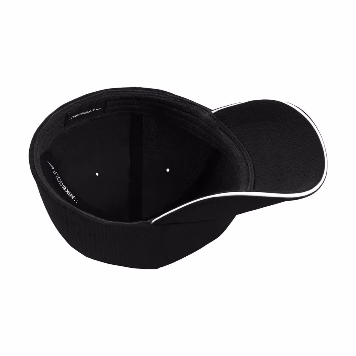 Custom Nike Dri-FIT Stretch Mesh Sandwich Bill Cap - Black/ White inside