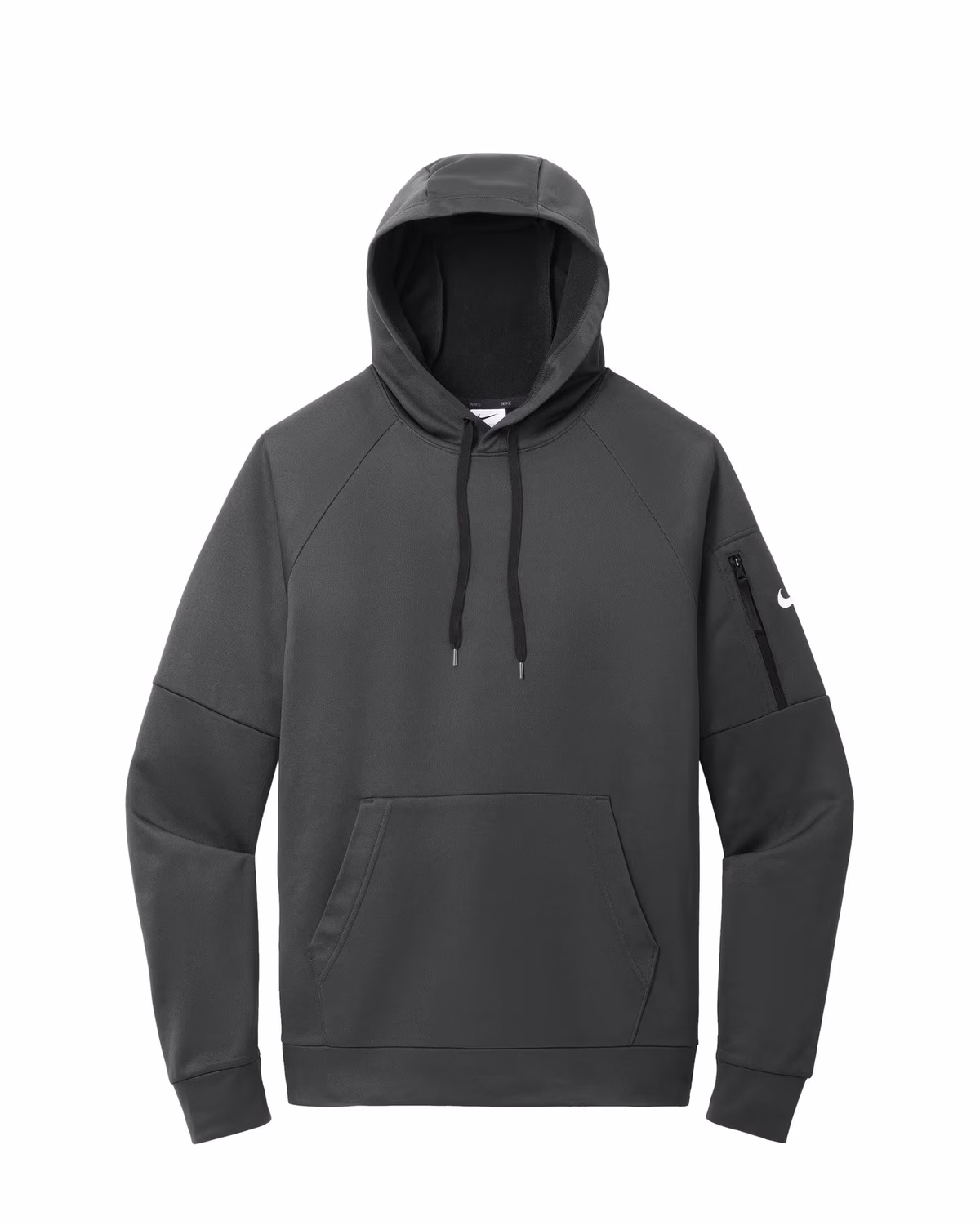 Custom Nike Therma-FIT Pocket Pullover Fleece Hoodie - Anthracite flat front