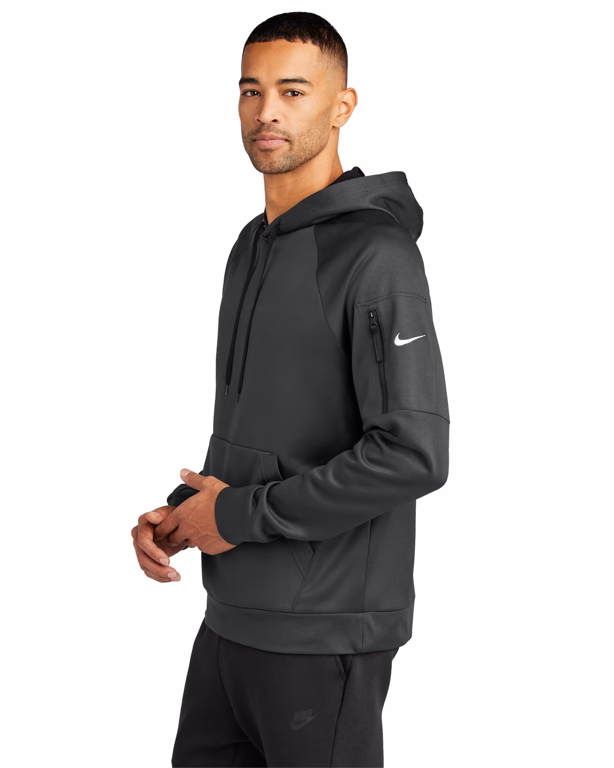 Custom Nike Therma-FIT Pocket Pullover Fleece Hoodie - Anthracite side