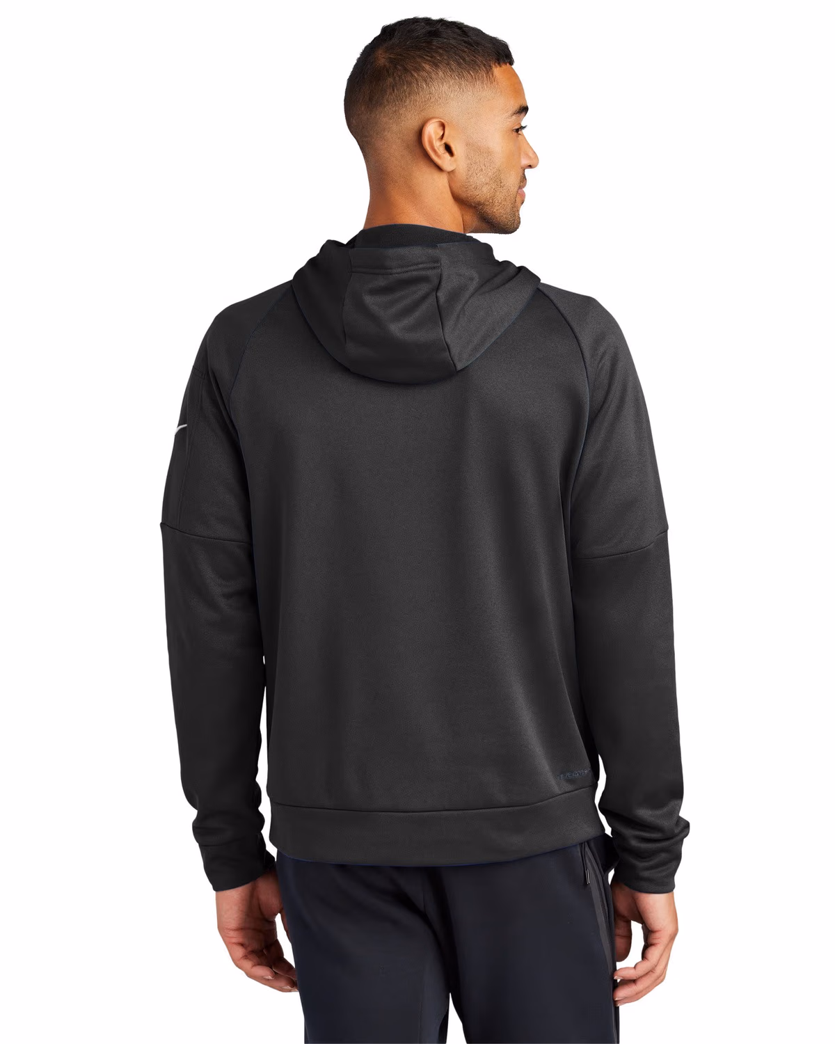 Custom Nike Therma-FIT Pocket 1/4-Zip Fleece Hoodie - Black back