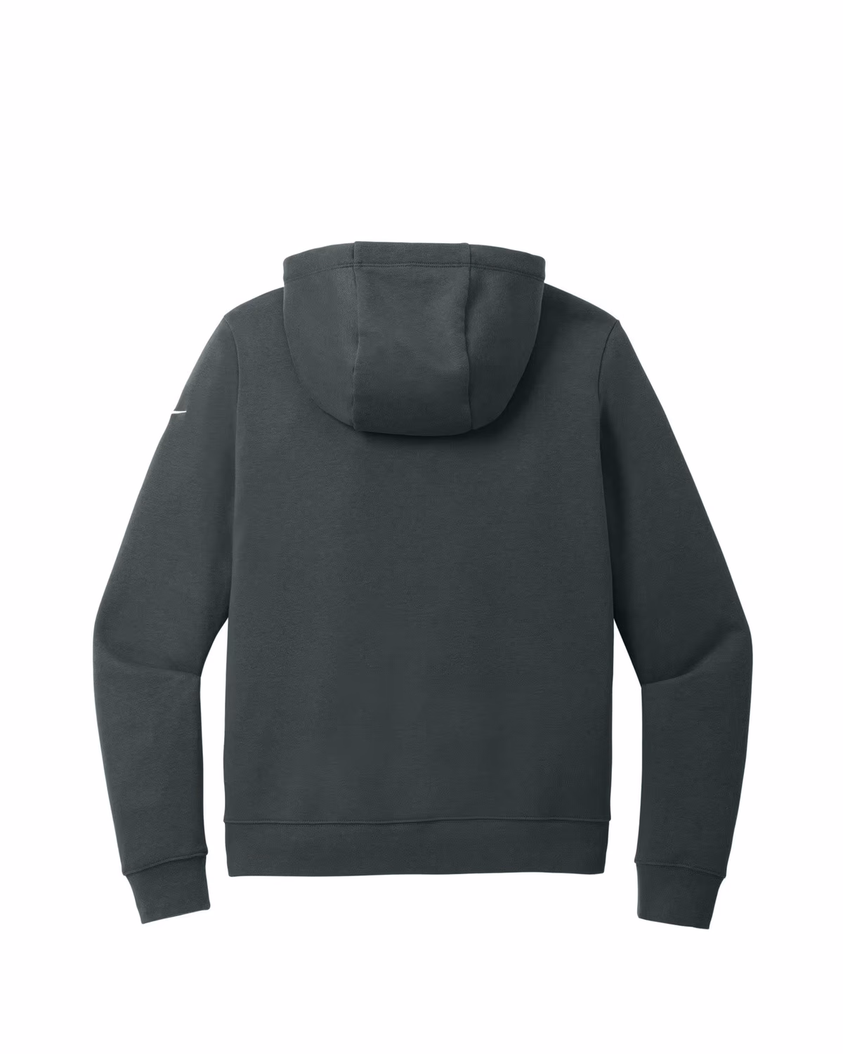 Custom Nike Women's Club Fleece Sleeve Swoosh Pullover Hoodie - Anthracite flat back