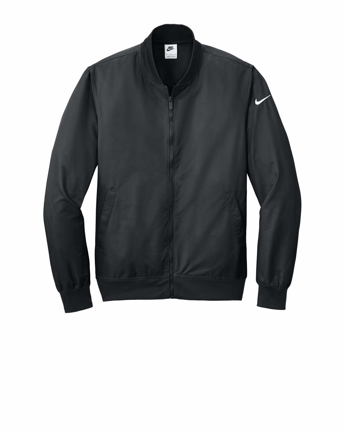 Custom Nike Bomber Jacket - Black flat front