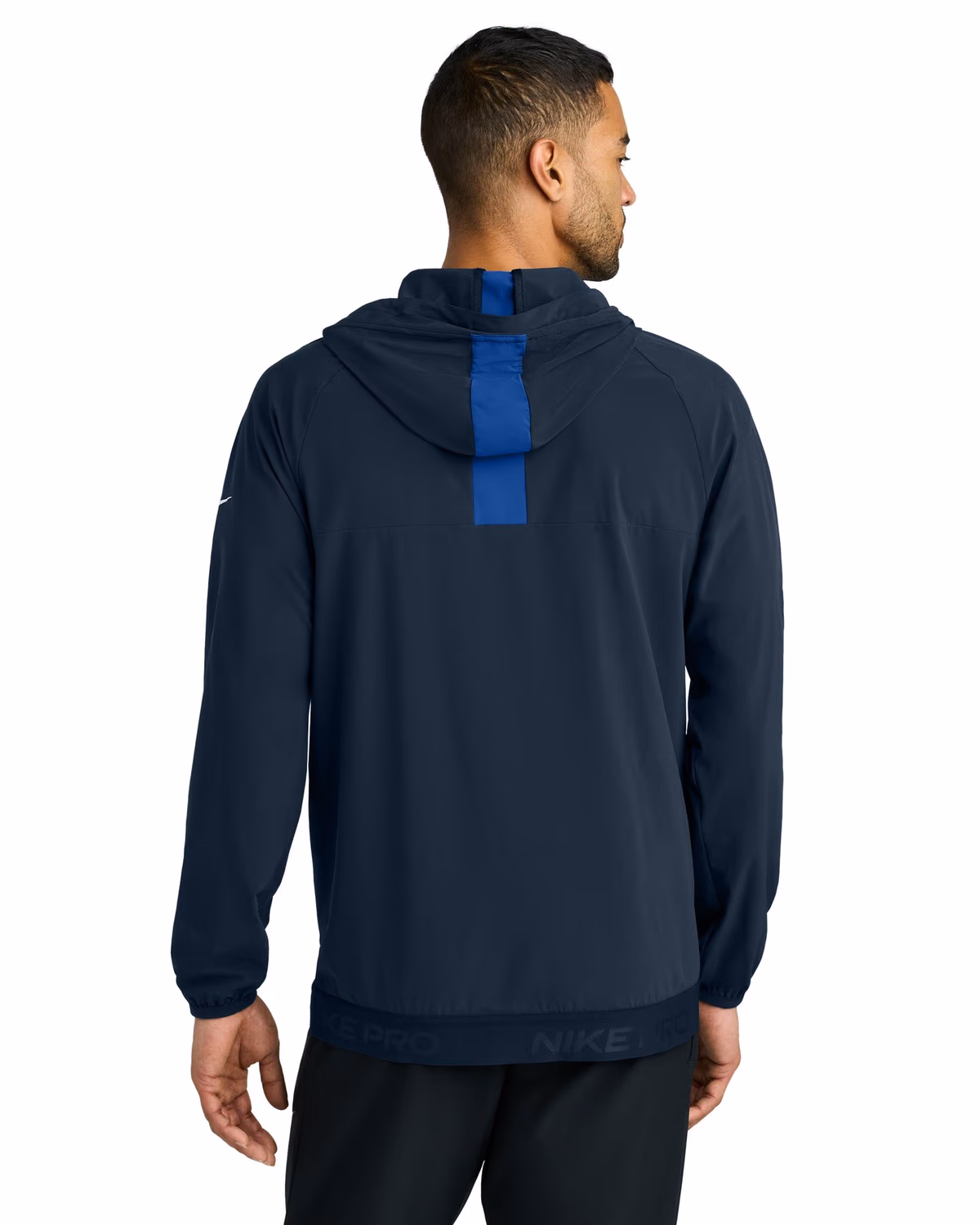 Custom Nike Pro Hooded Jacket - Navy/ Game Royal back