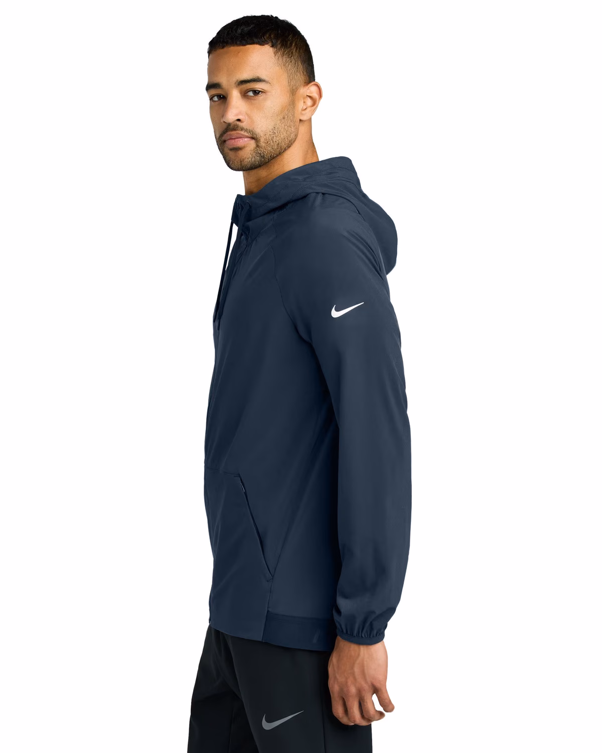 Custom Nike Pro Hooded Jacket - Navy/ Game Royal side