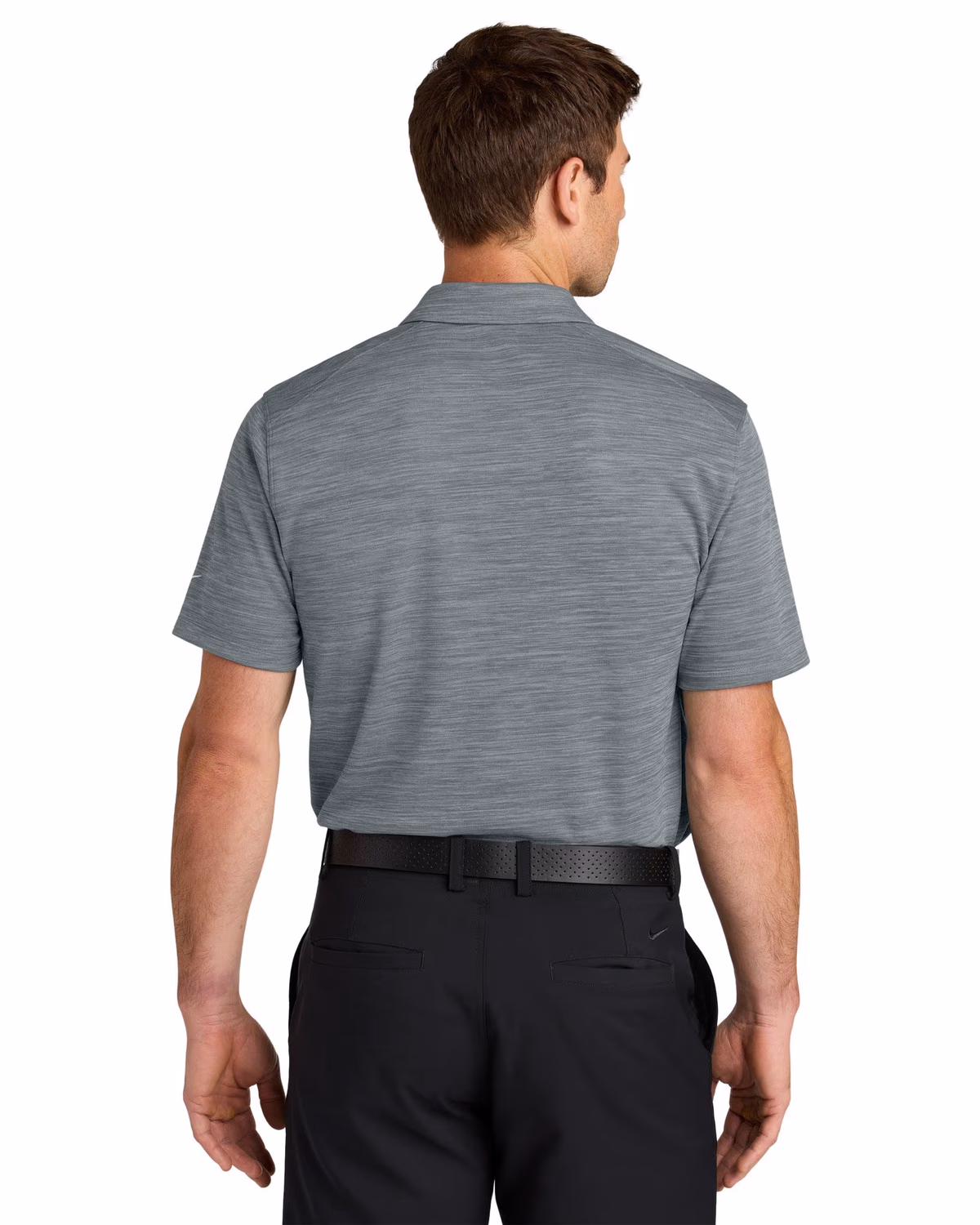 Custom Nike Dri-FIT Striated Polo - Cool Grey back