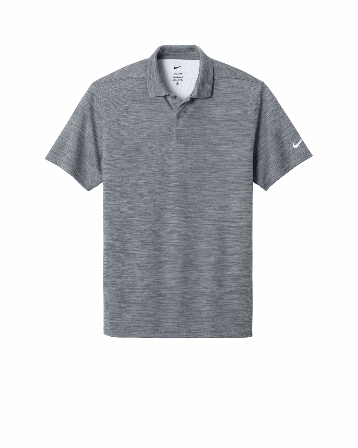 Custom Nike Dri-FIT Striated Polo - Cool Grey flat front