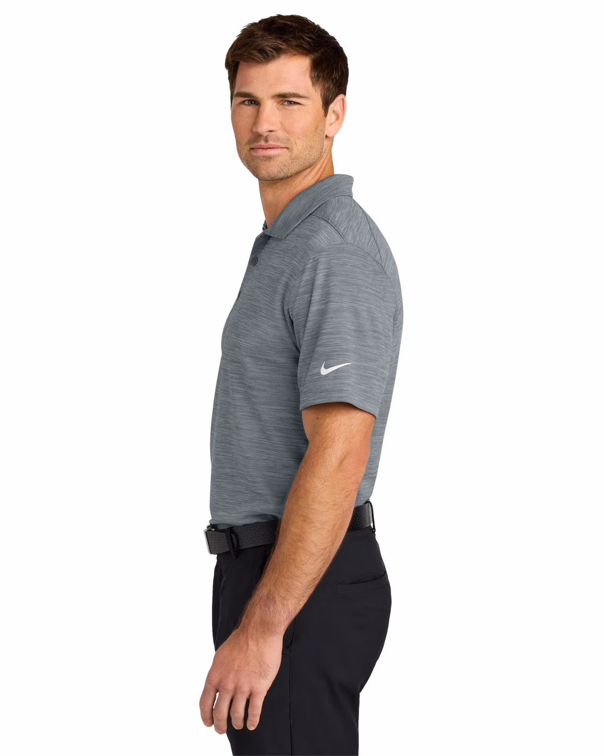 Custom Nike Dri-FIT Striated Polo - Cool Grey side