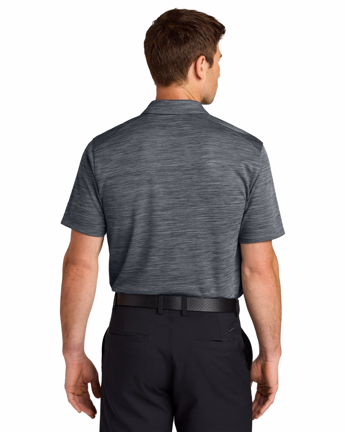 Custom Nike Dri-FIT Striated Polo - Dark Grey back