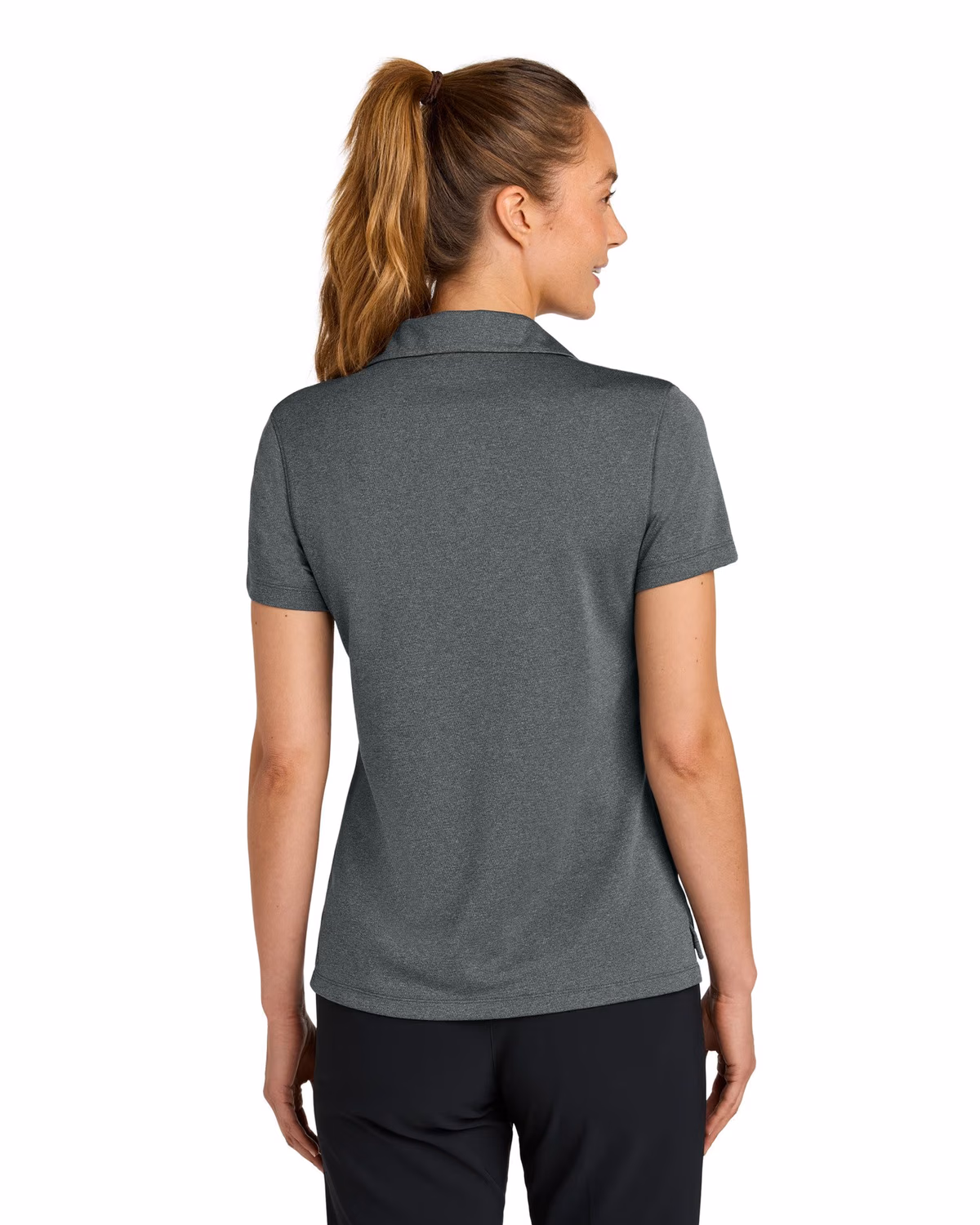 Custom Nike Women’s Dri-FIT Smooth Heather Polo - Anthracite Heather back