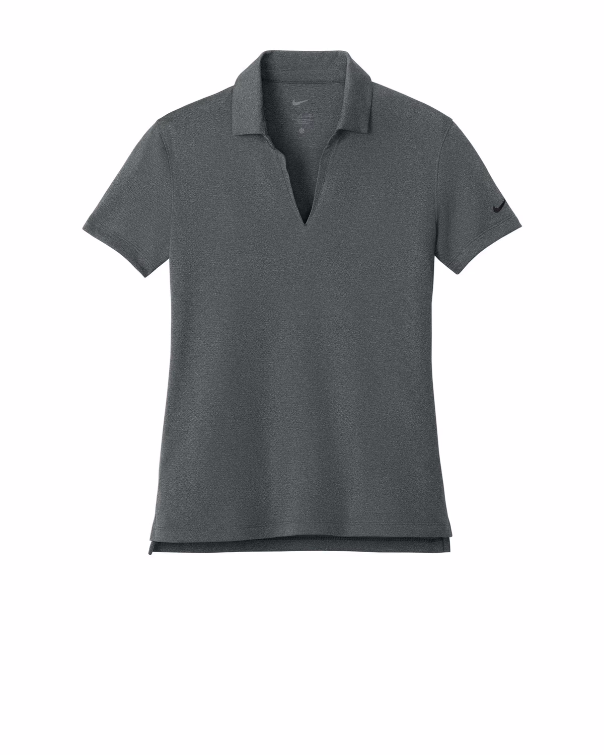 Custom Nike Women’s Dri-FIT Smooth Heather Polo - Anthracite Heather flat front
