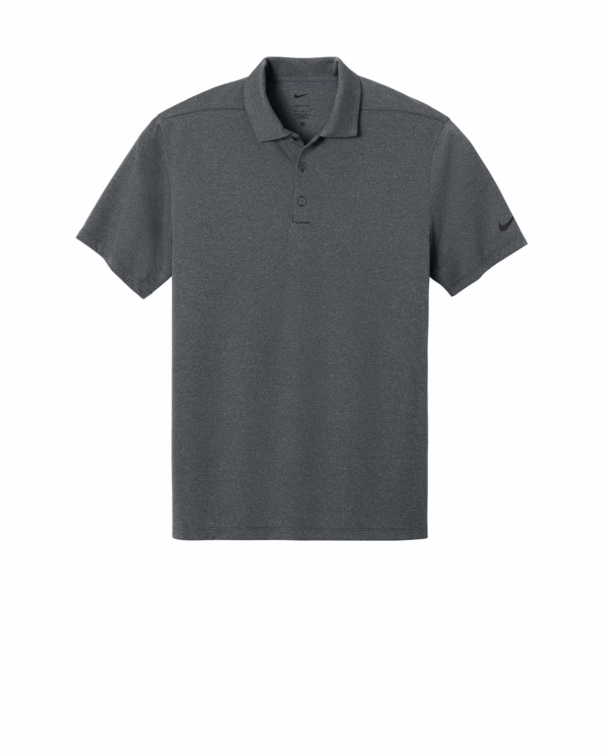 Custom Nike Dri-FIT Smooth Heather Polo - Anthracite Heather flat front