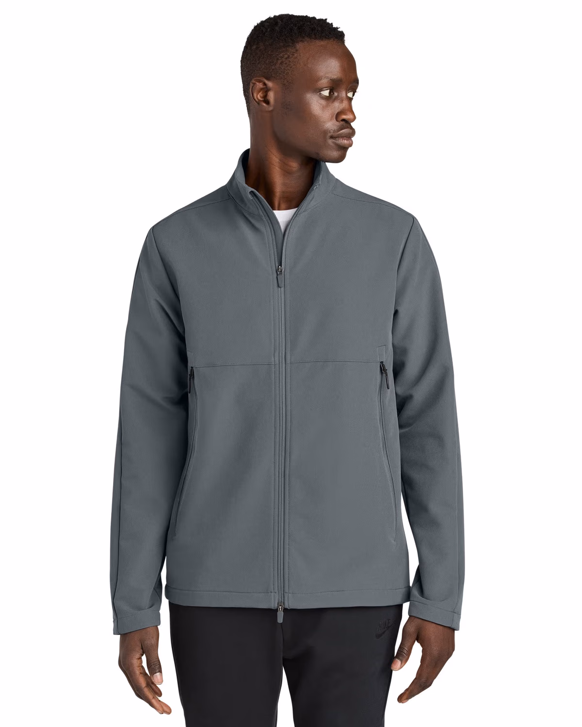 Custom Nike Full-Zip Soft Shell Jacket - Dark Grey front
