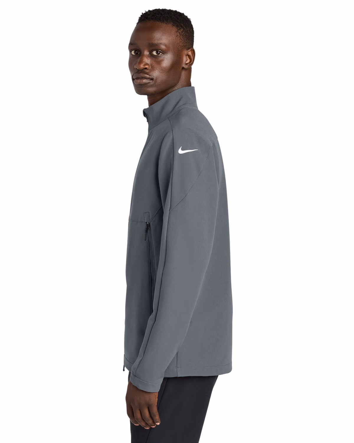 Custom Nike Full-Zip Soft Shell Jacket - Dark Grey side