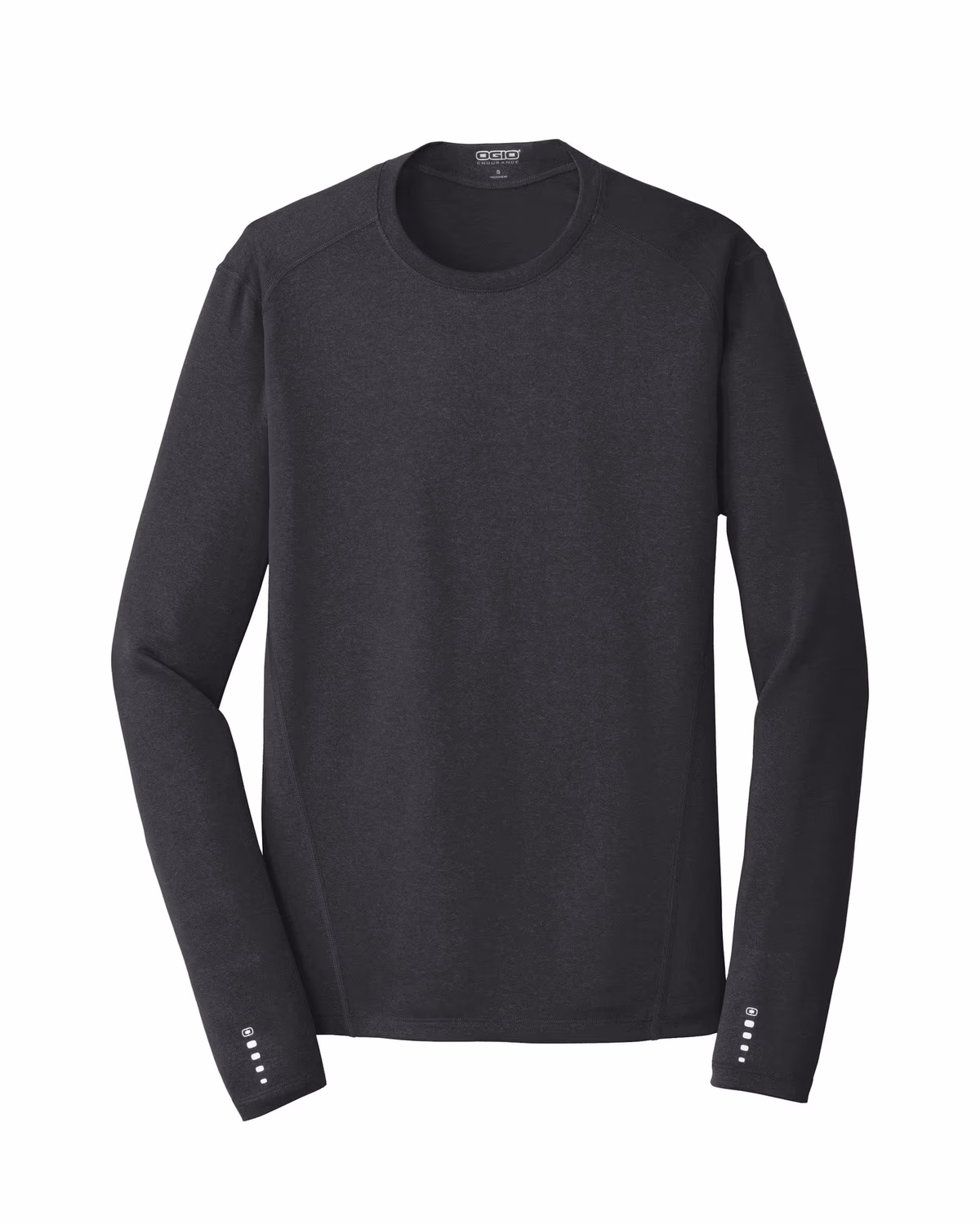 Custom OGIO Long Sleeve Pulse Crew - Blacktop flat front