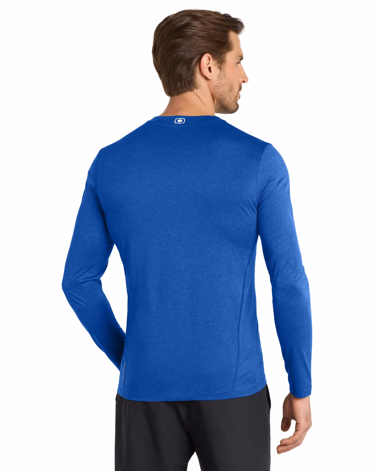 Custom OGIO Long Sleeve Pulse Crew - Electric Blue back