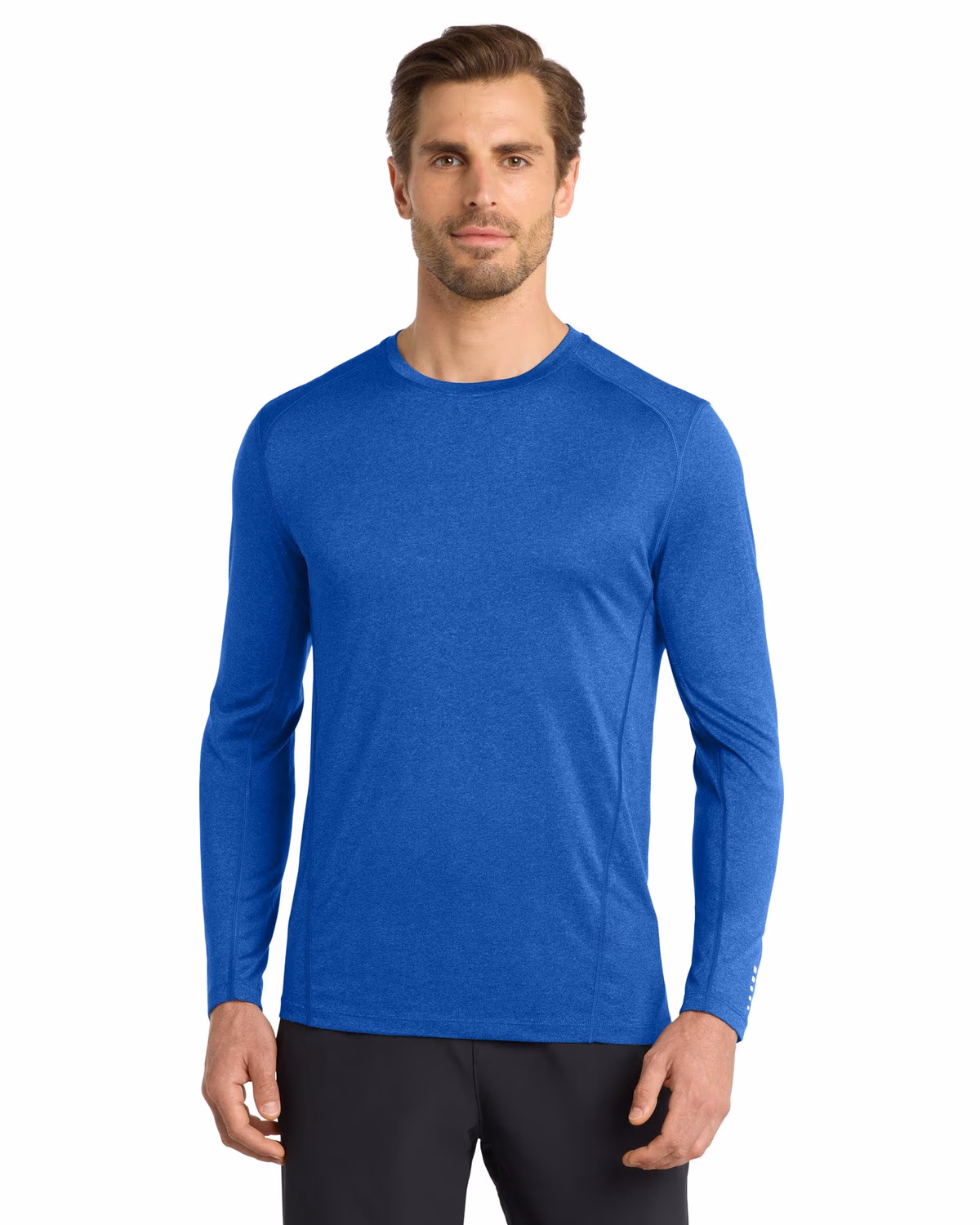 Custom OGIO Long Sleeve Pulse Crew - Electric Blue front