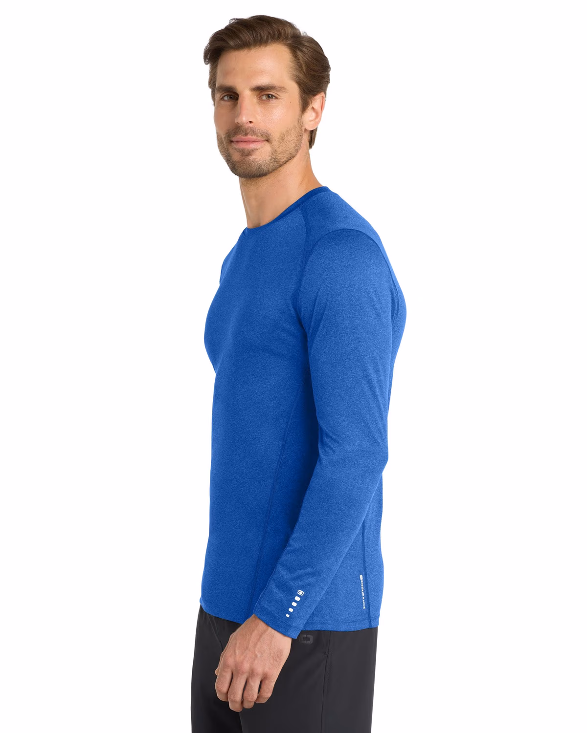 Custom OGIO Long Sleeve Pulse Crew - Electric Blue side