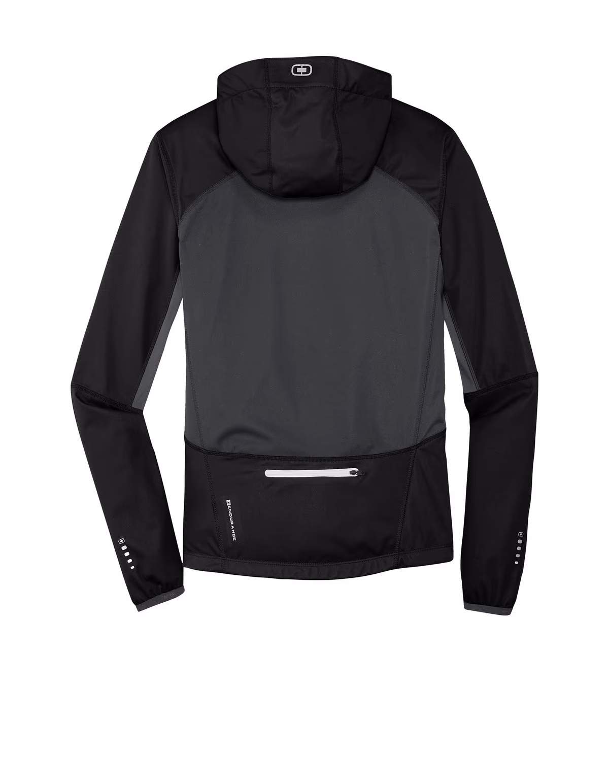 Custom OGIO Pivot Soft Shell - Blacktop/ Gear Grey flat back