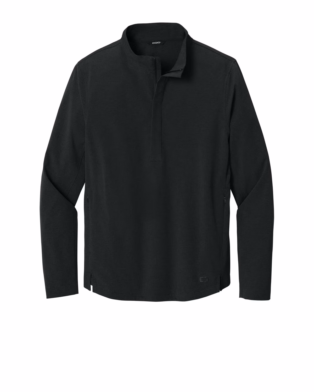 Custom OGIO Aspect 1/2-Zip Pullover - Blacktop flat front