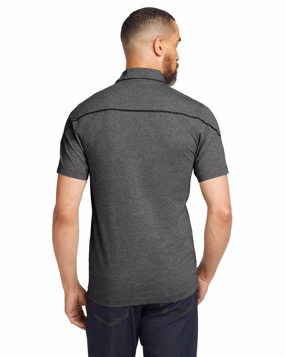 Custom OGIO Tread Polo - Blacktop Heather back