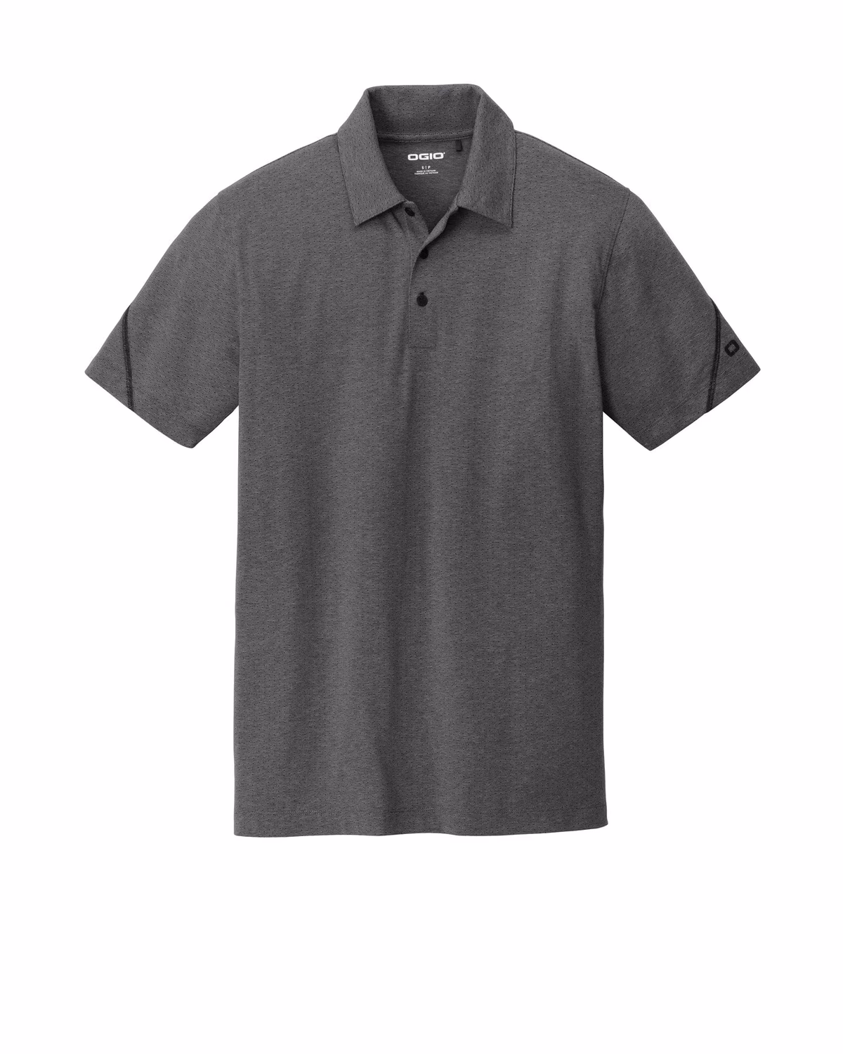 Custom OGIO Tread Polo - Blacktop Heather flat front