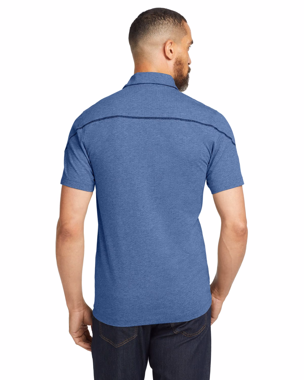 Custom OGIO Tread Polo - Blue Heather back