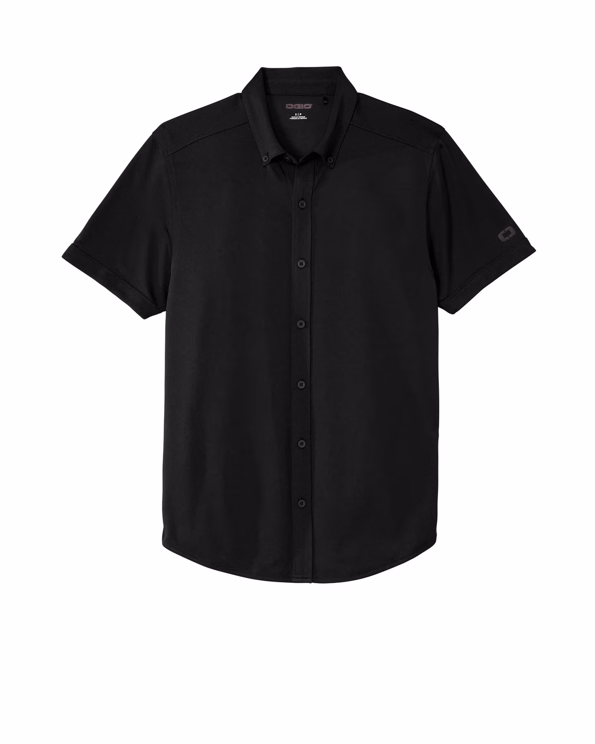 Custom OGIO Gravitate Full-Button Polo - Blacktop flat front