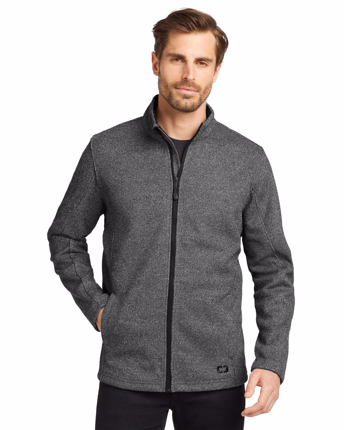 Custom OGIO Grit Fleece Jacket - Diesel Grey Heather front